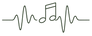 Music note as a wave logo